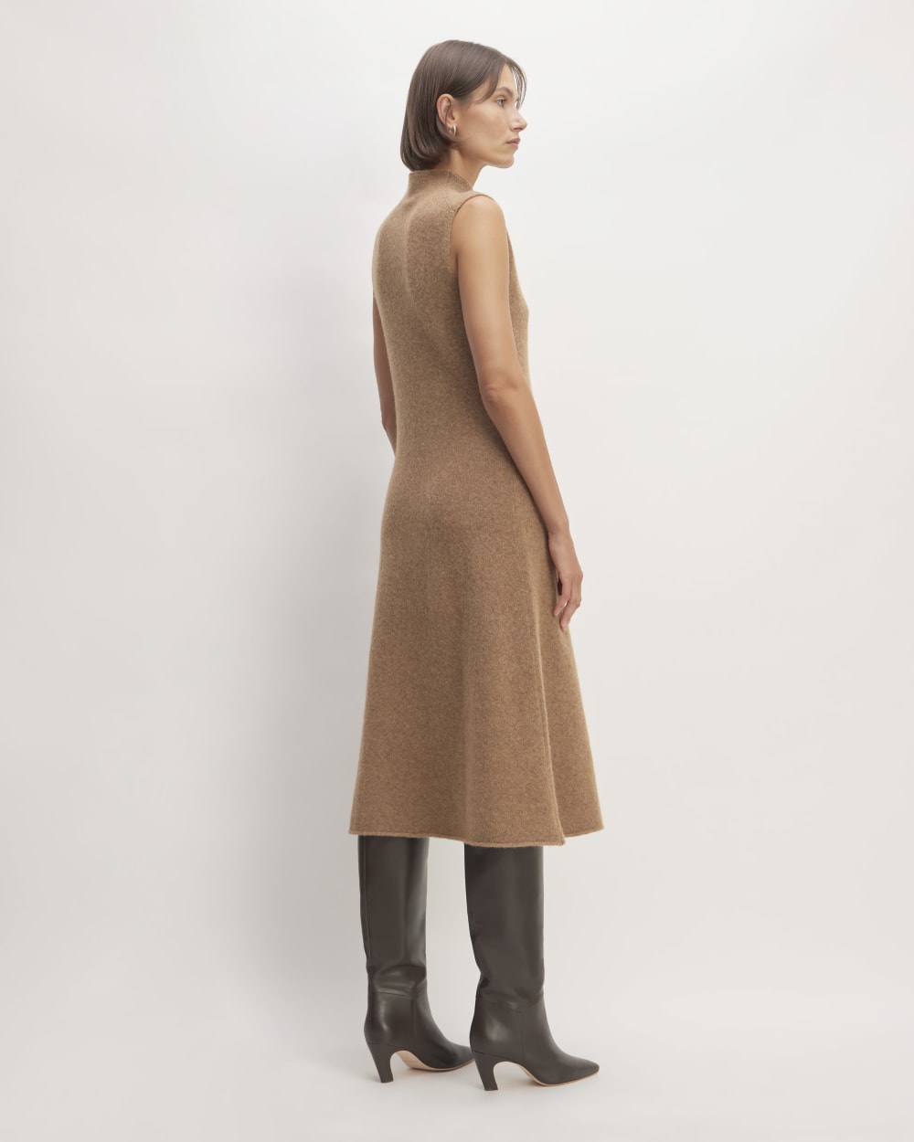 The Cozy-Stretch Sleeveless Midi Dress | Heathered Toasted Coconut