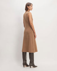 The Cozy-Stretch Sleeveless Midi Dress | Heathered Toasted Coconut