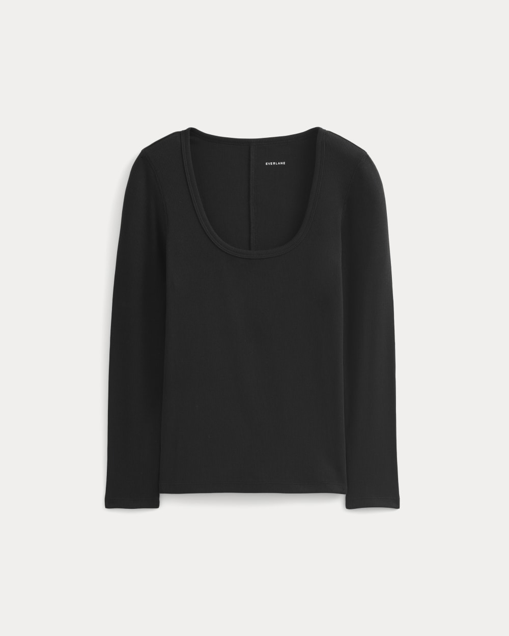 Luxe Rib Deep U-Neck Top | Black