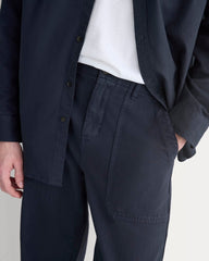 Relaxed Herringbone Fatigue Pants | Deep Navy
