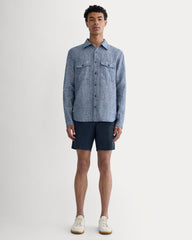 The 7" Linen Trouser Short | Navy