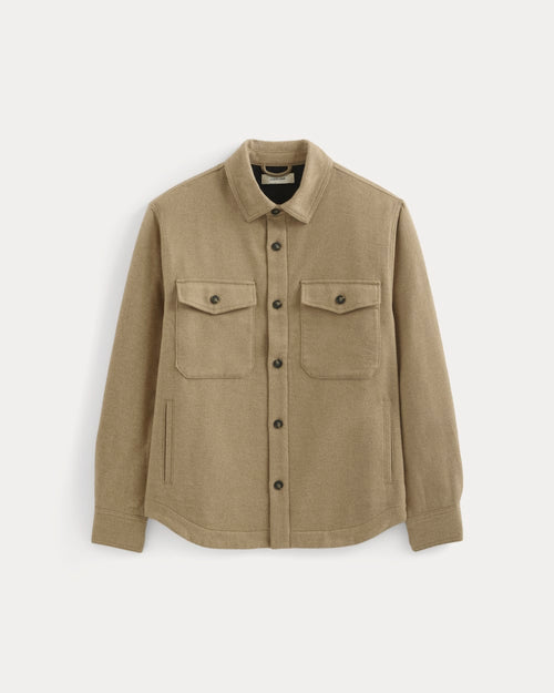 Heavyweight Waffle Twill Overshirt | Dark Heathered Camel