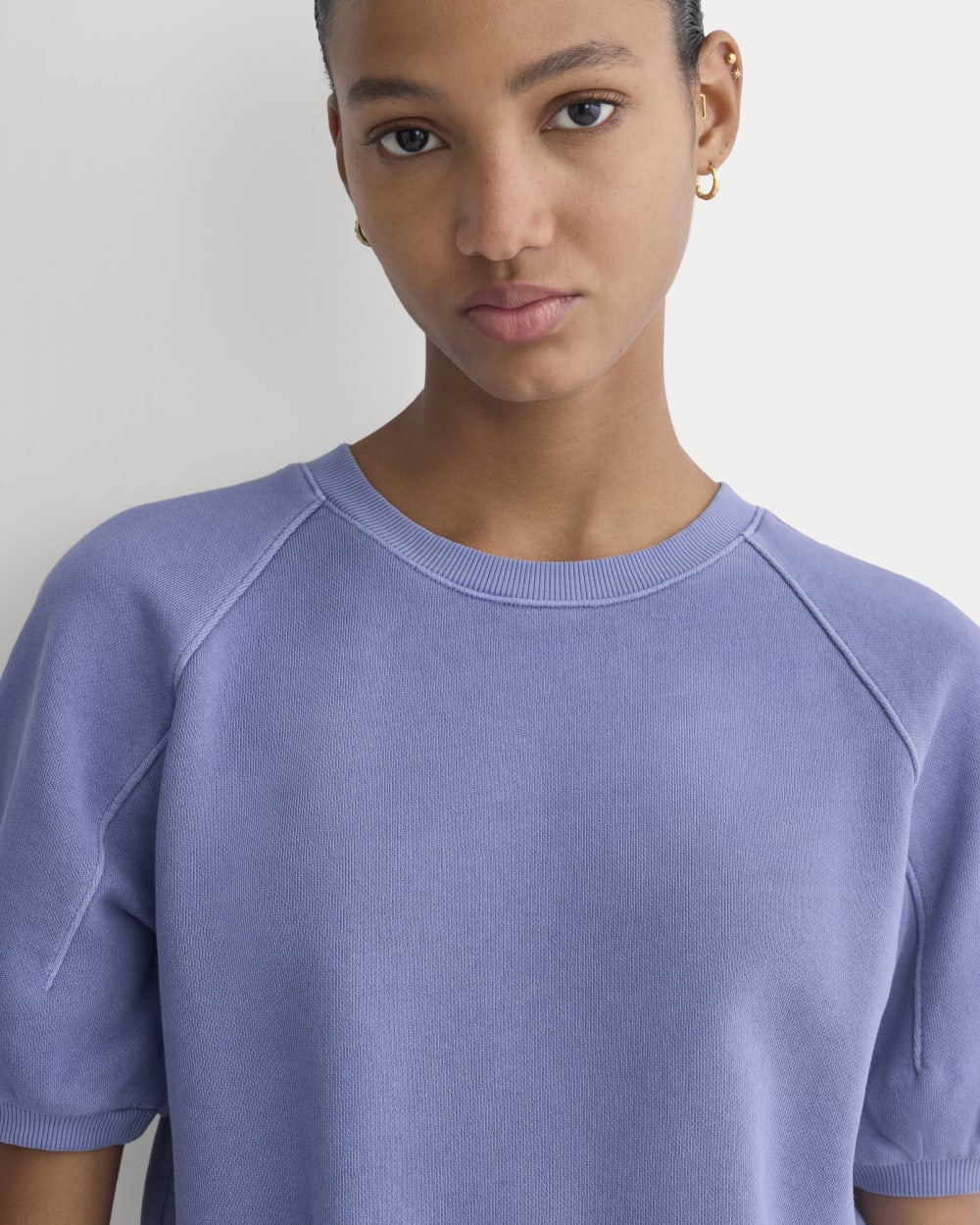 Lightweight Terry Blouson Short-Sleeve Crew | Velvet Morning
