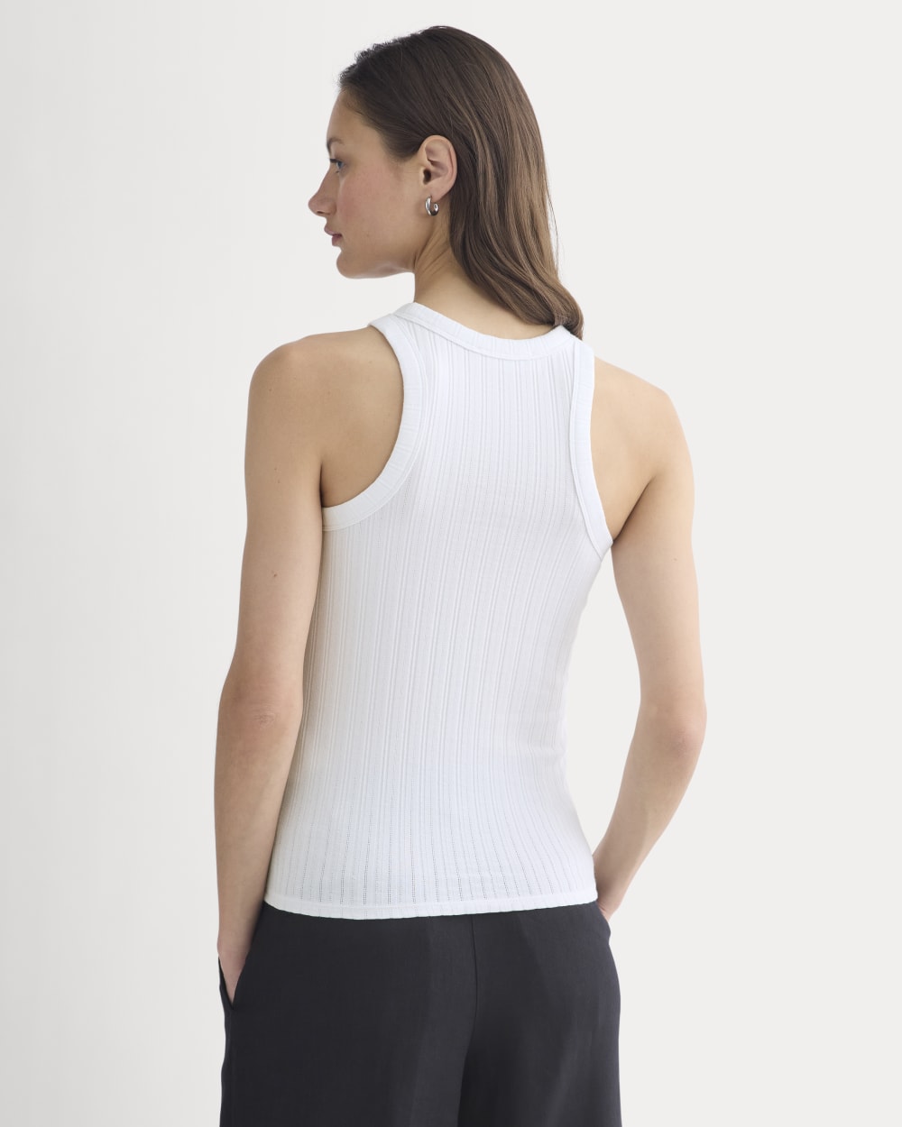 Racerback Tank in Pointelle | White