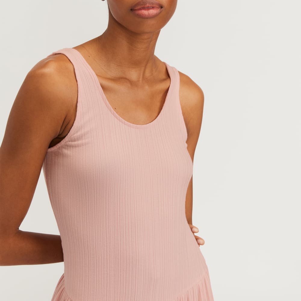 The Rib Soft Knit Scoop-Neck Dress | Petal Pink