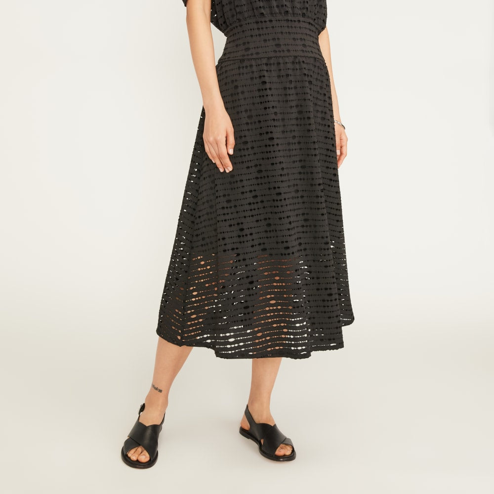 The Eyelet Waisted Dress | Black