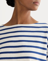 The Mariner Oversized Tee | Bone / Mazarine Blue