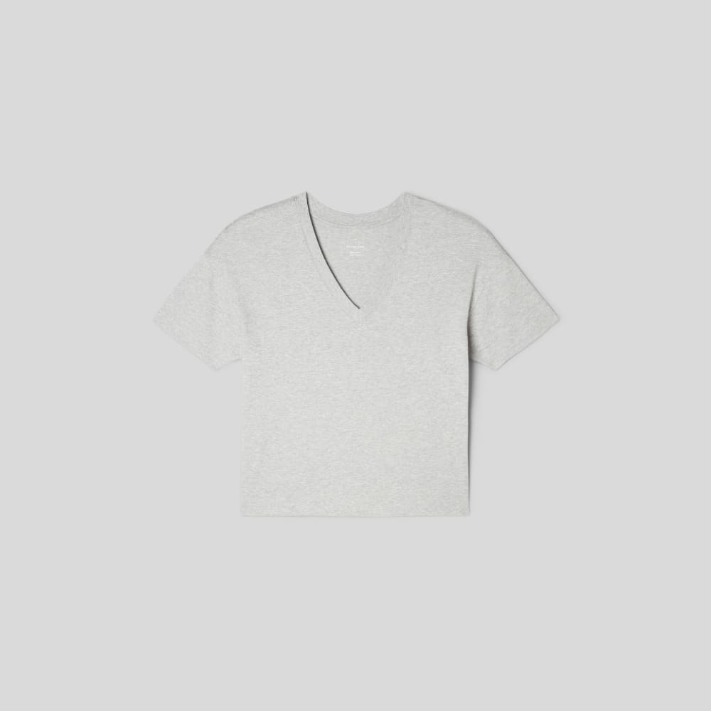The Organic Cotton Slouchy V-Neck | Heathered Grey