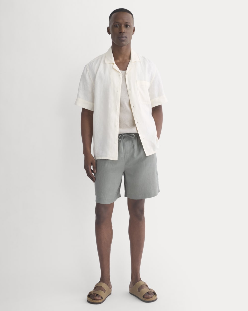 Linen Easy Short | Agave Green