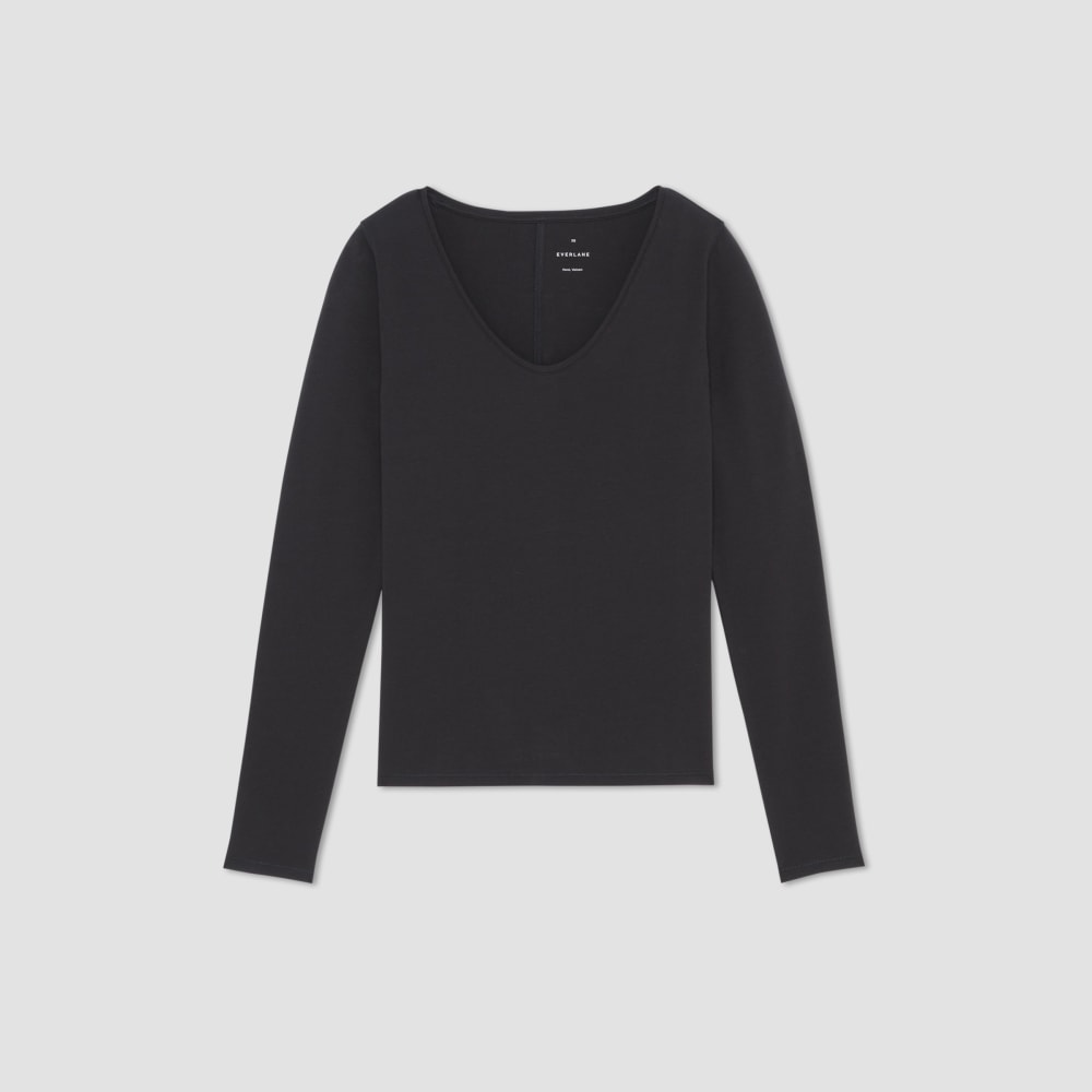 The Supima® Form Ballet Neck Tee | Black