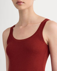 The Light Ribbed Cami in Ultrasoft Merino | Merlot