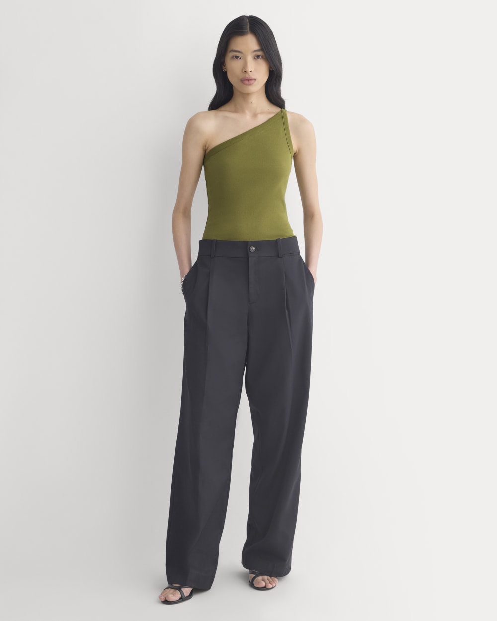 RetroSoft Cotton One-Shoulder Tank | Mayfly