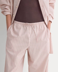 Wide-Leg Drawstring Pant in Washed Poplin | Burnished Lilac/Gardenia