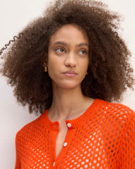 The Everlane x Marques' Almeida Alpaca Mesh Cardigan | Red Orange