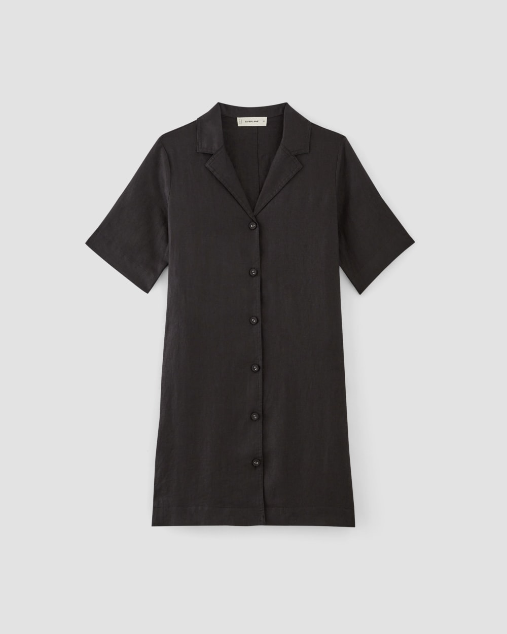 The Shirtdress in Linen | Black