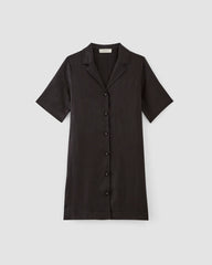 The Shirtdress in Linen | Black