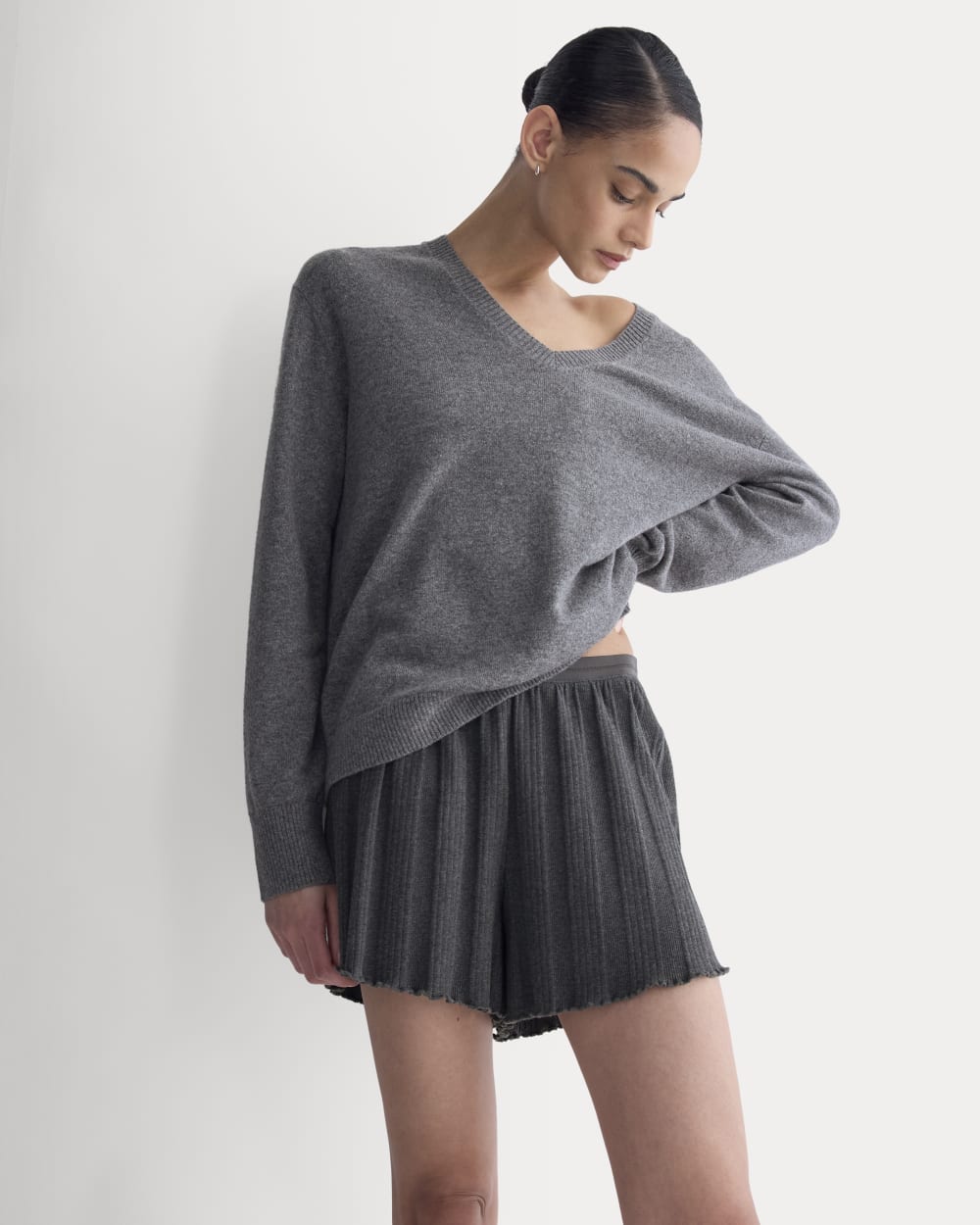 Lounge Rib Short | Heathered Soot