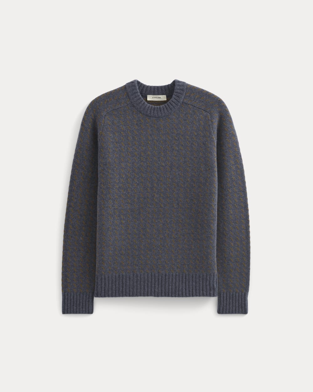 Wool Cashmere Nordic Crew | Heathered Indigo