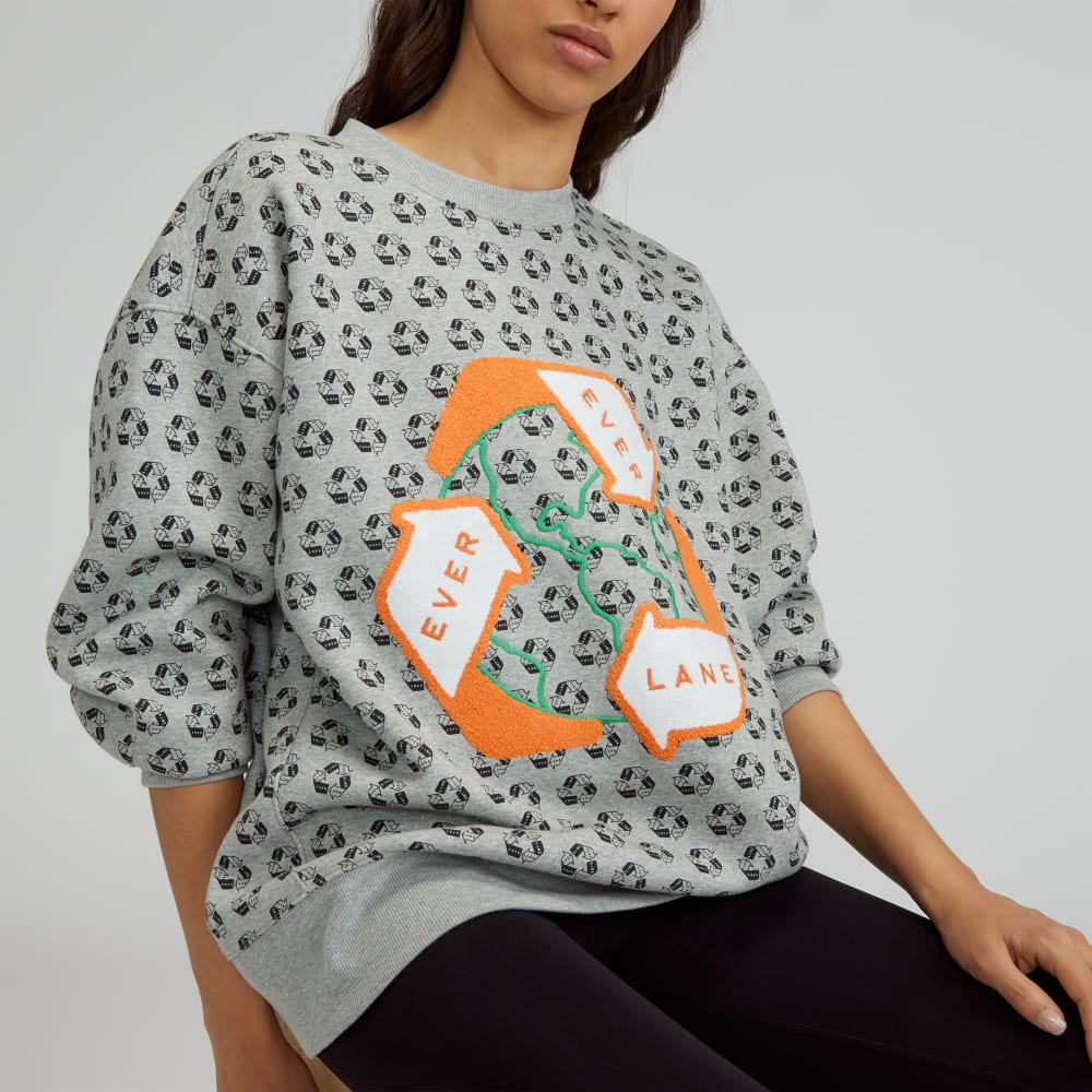 The ReTrack Oversized Crew | Earth Day Grey Multi