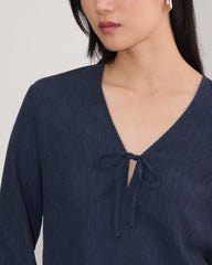 The Crinkle Long-Sleeve | Navy