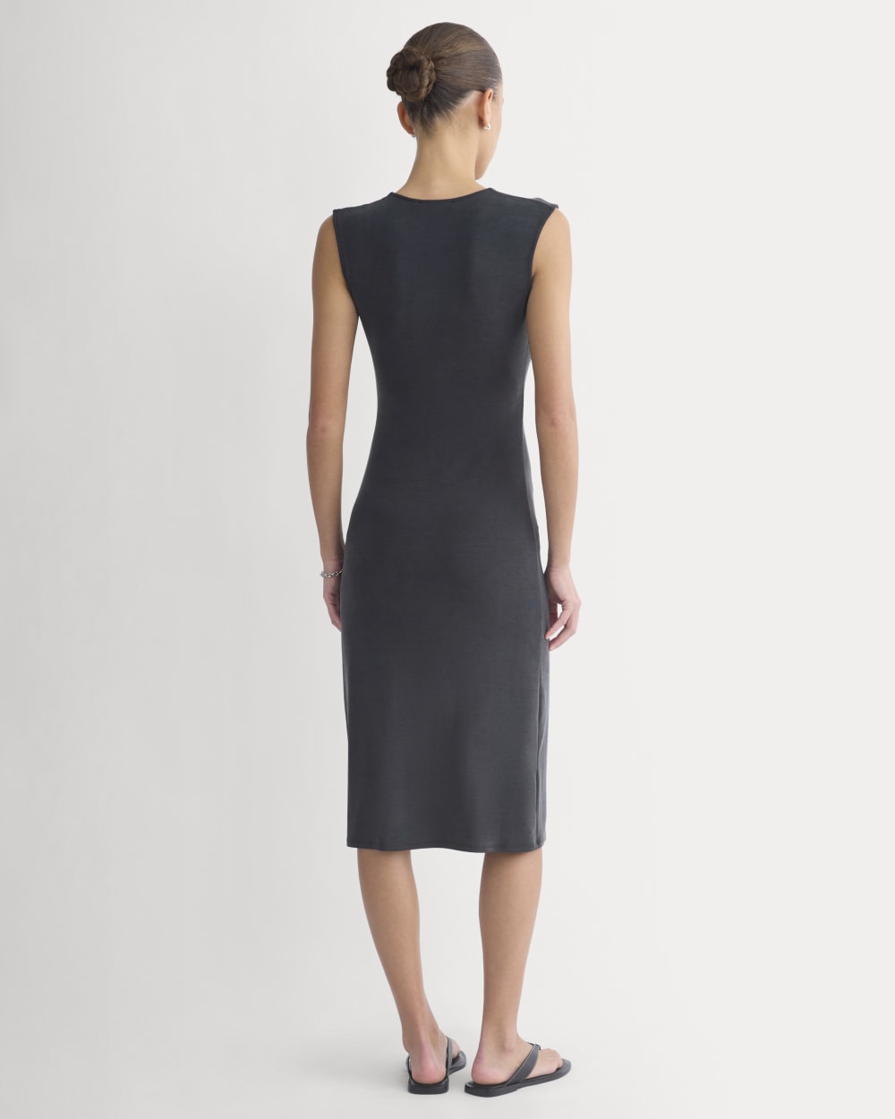 Knit Asymmetrical Midi Dress | Black