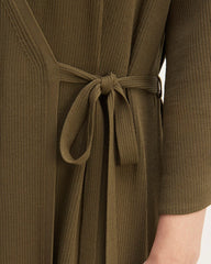 The Ribbed Wrap Midi Dress | Beech