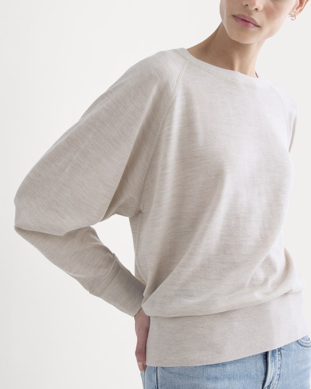 Raglan Sweater in Ultrasoft Merino | Heathered Oat