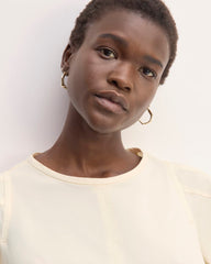 The Short-Sleeve Puff Midi Dress | Bone