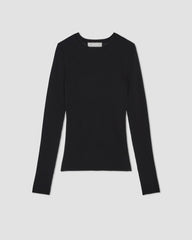 The Long-Sleeve Sweater Tee in Ultrasoft Merino | Black
