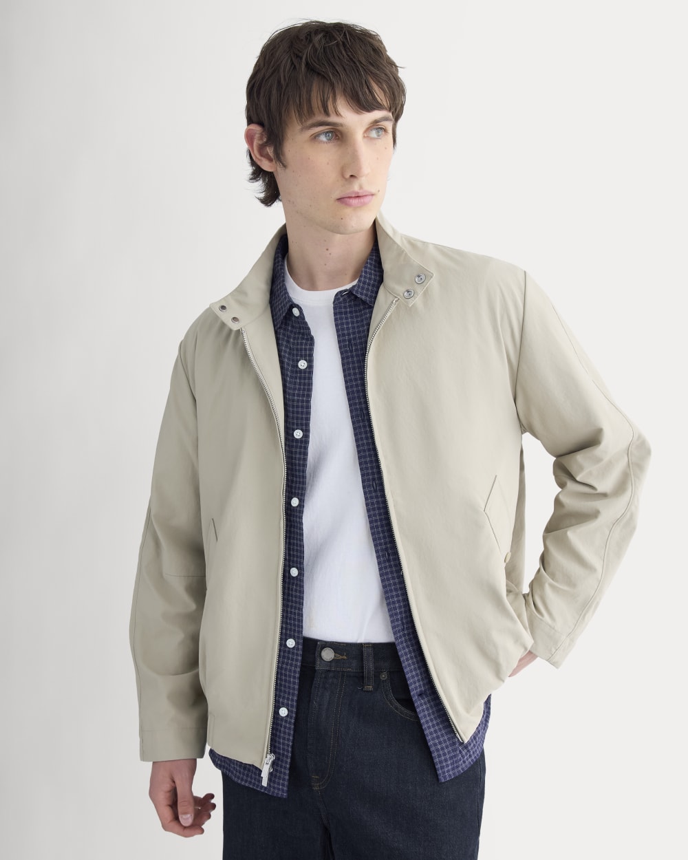 Re:Cycled Nylon Harrington Jacket | Trench Coat Khaki