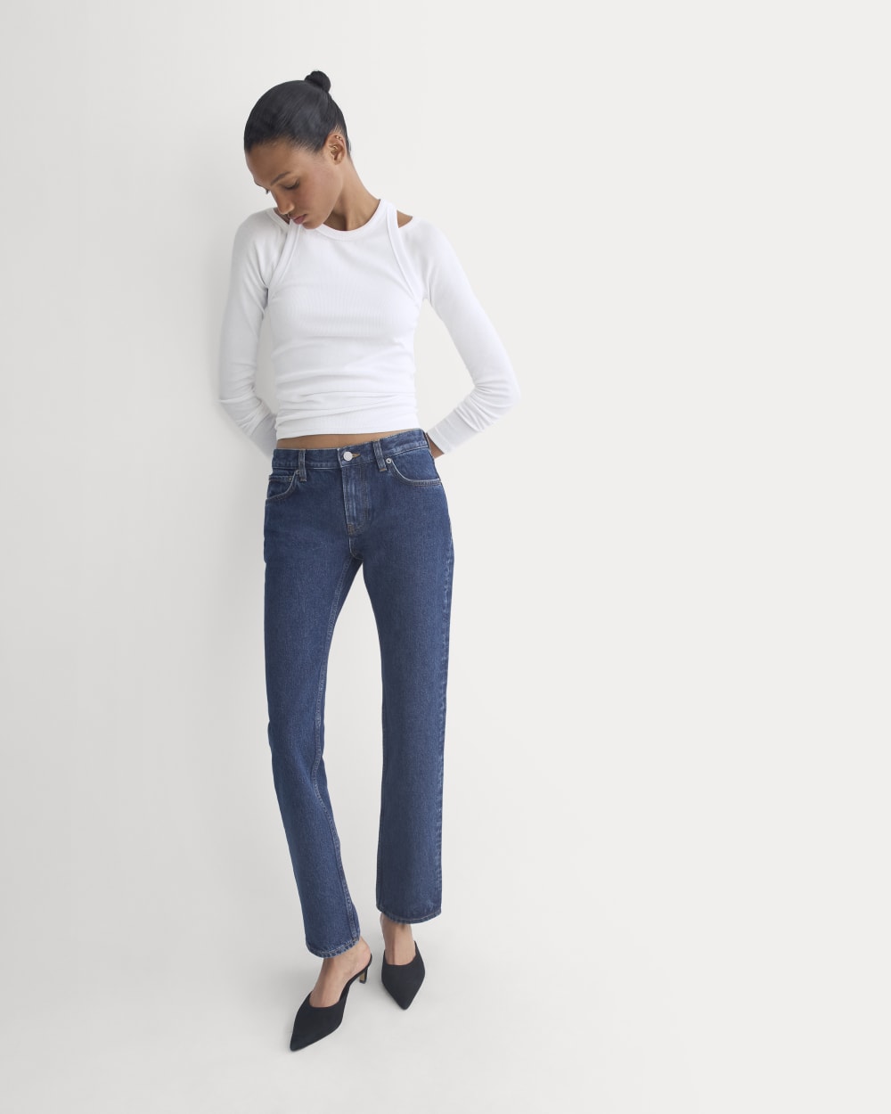 Everlane x Elena Bonvicini Highland Low-Rise Cigarette Jean | Deep Bay Indigo