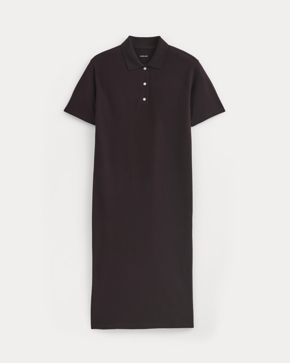 Pique Polo Short-Sleeve Dress | Dark Chocolate