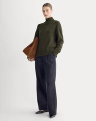 The Boxy Turtleneck in Everyday Cotton | Dark Green