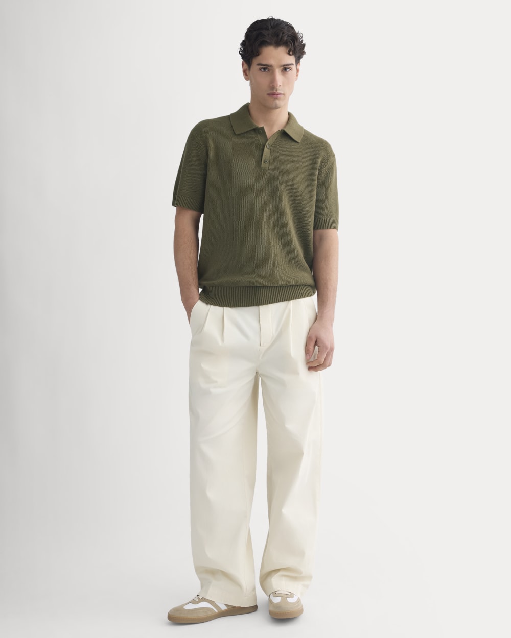 Seed Stitch Polo | Beech