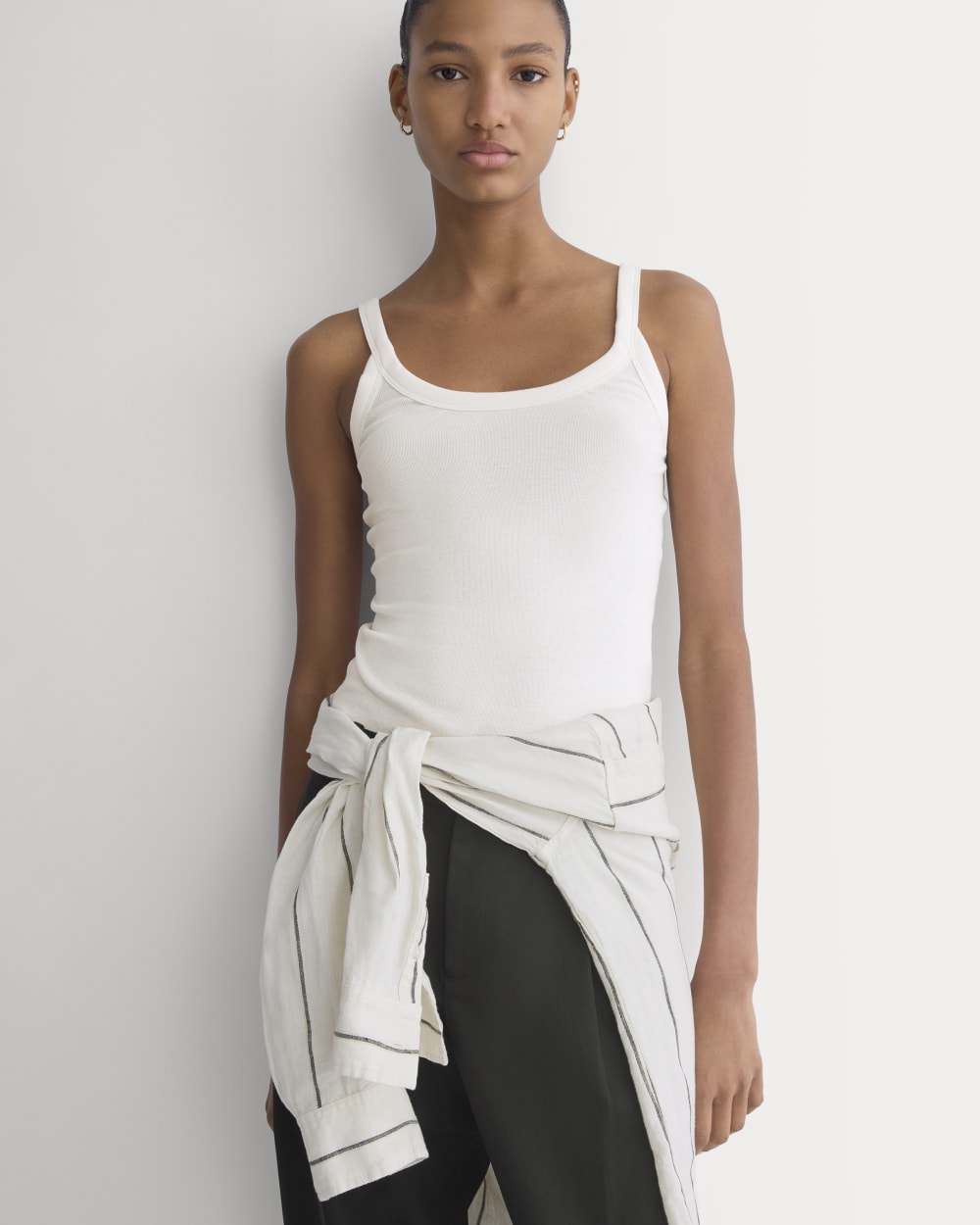 Soft Stretch U-Neck Tank | Bone