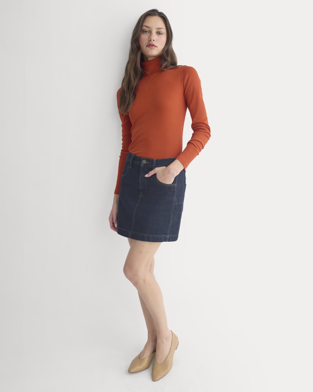 The Luxe Rib Turtleneck | Rust