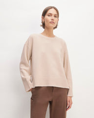 The Good Merino Wool Crewneck Sweater | Buttermilk / White
