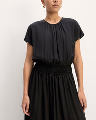 The Gathered Midi Dress | Black