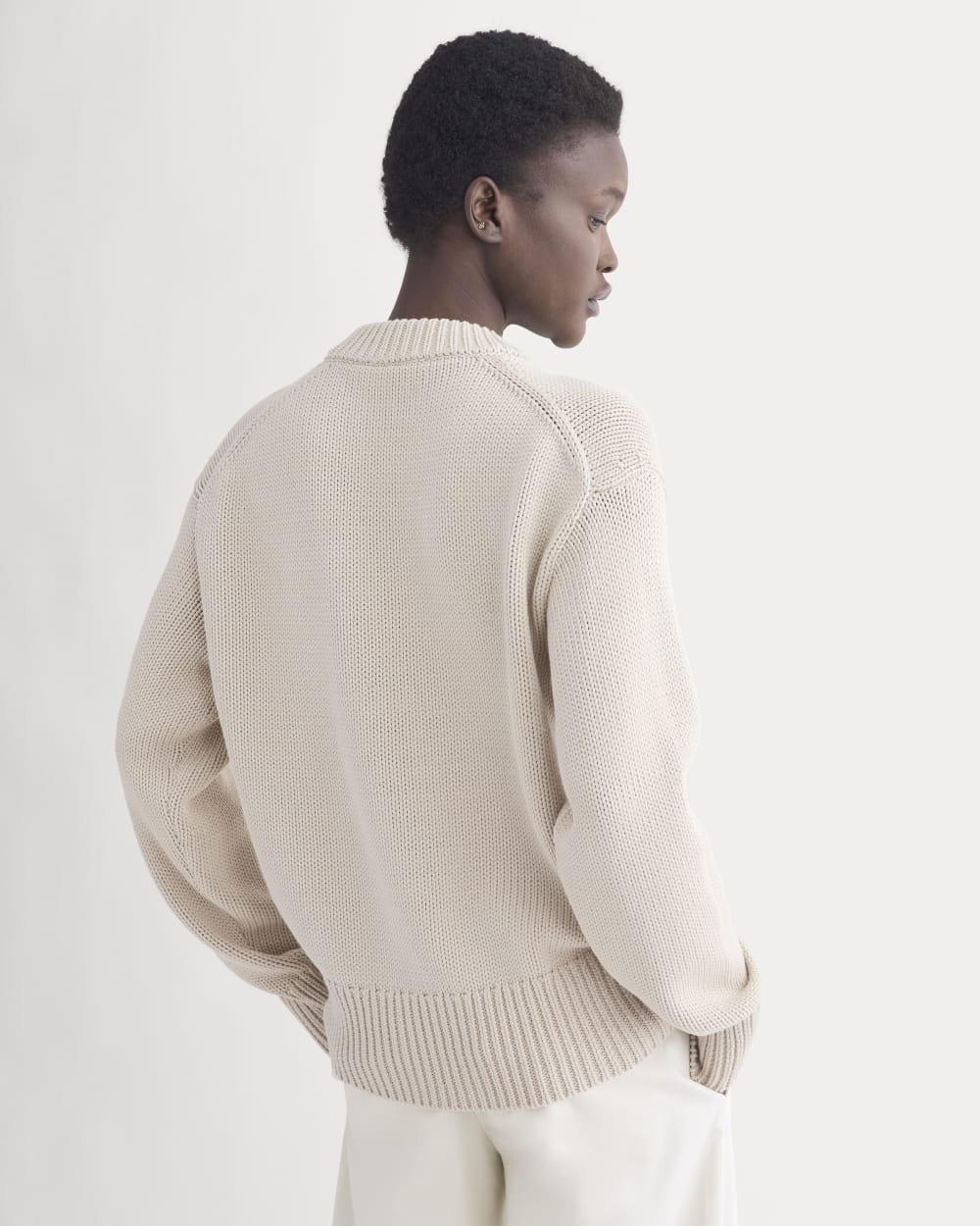 Oversized Cocoon Crew in Elevated Cotton | Peyote