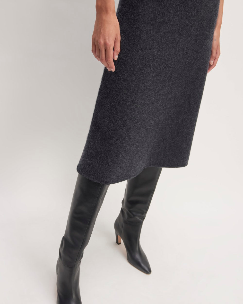 The Cozy-Stretch Sleeveless Midi Dress | Charcoal