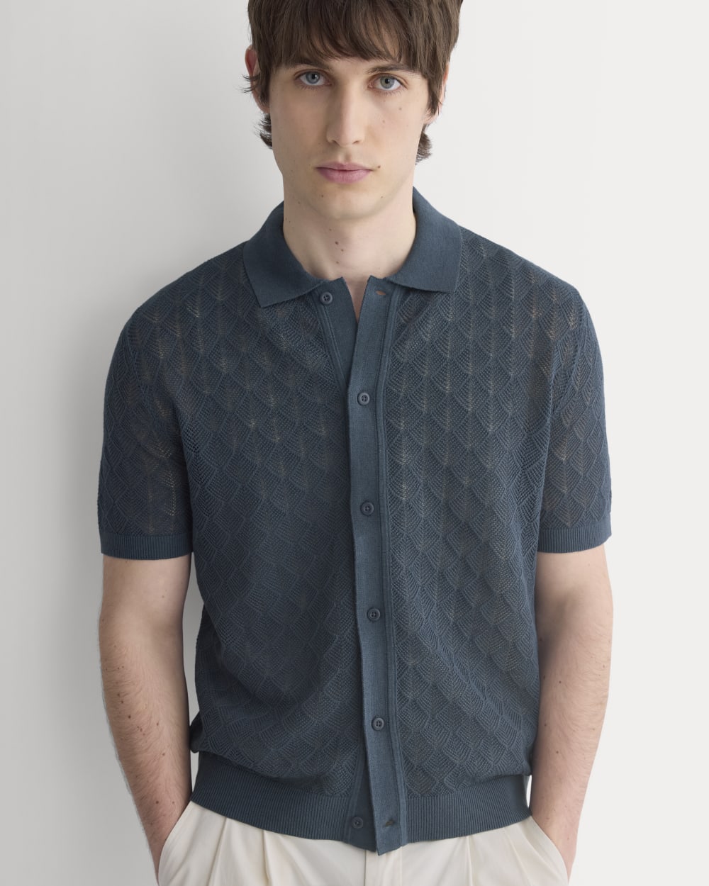 Open-Knit Resort Shirt | Midnight Navy