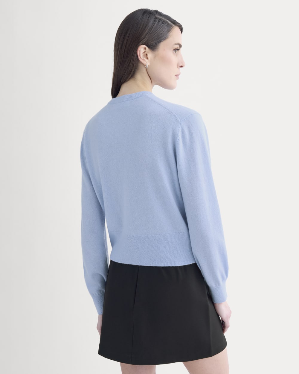 Cashmere Cropped Cardigan | Open Air Blue