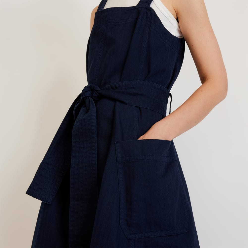 The Organic Cotton Herringbone Dress | Navy