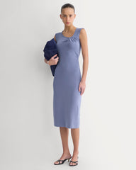 Knit Asymmetrical Midi Dress | Blue Dusk