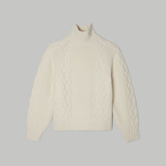 The Felted Merino Cable Sweater | Bone