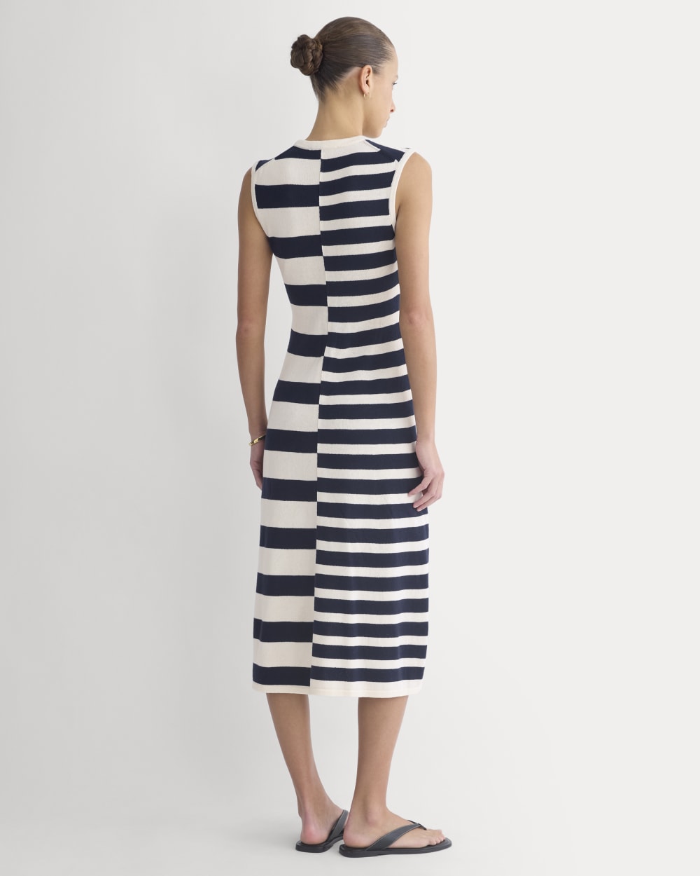 Striped Sweater Midi Dress | Bone/True Navy Duo Stripe