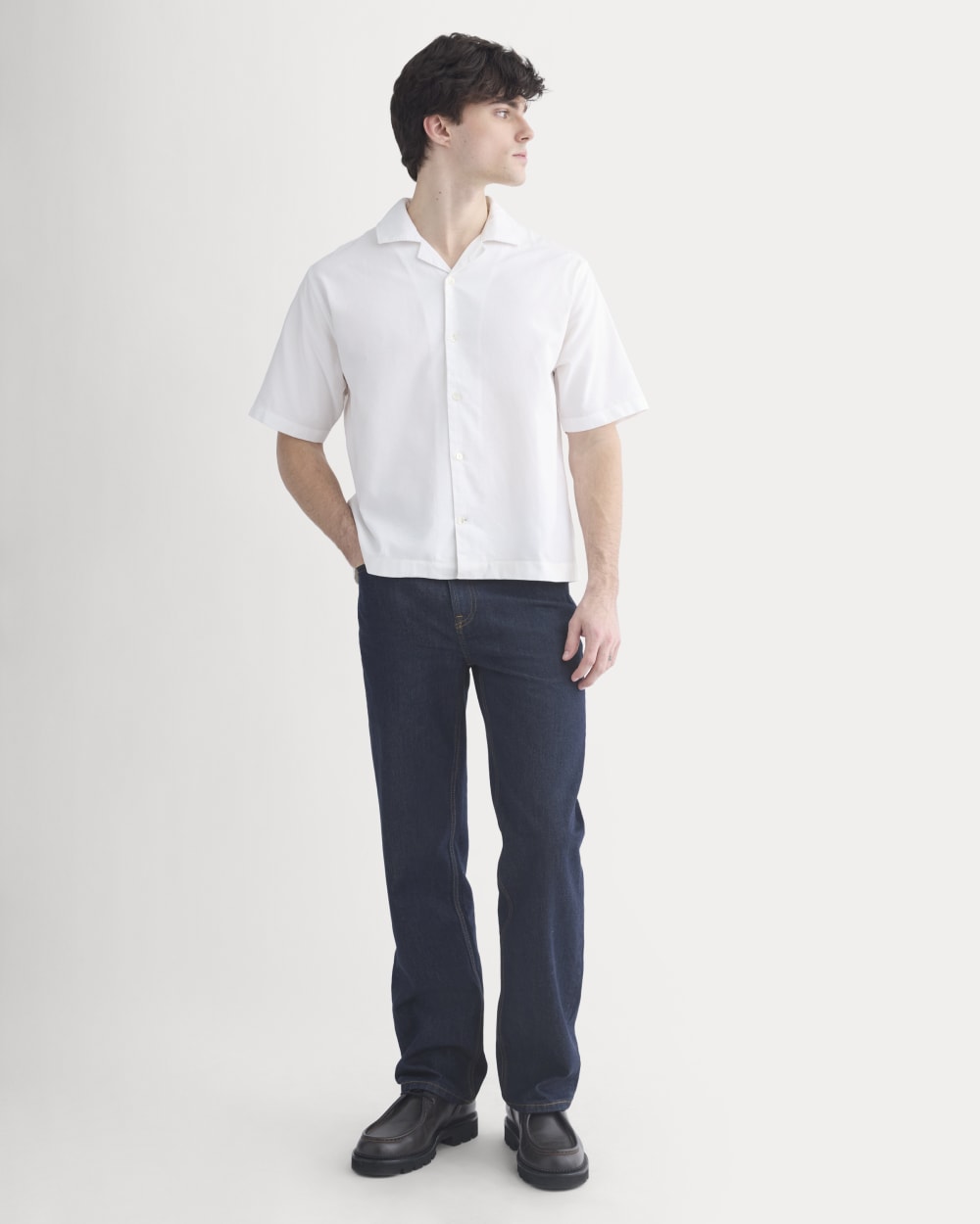 Cropped Resort Shirt | White