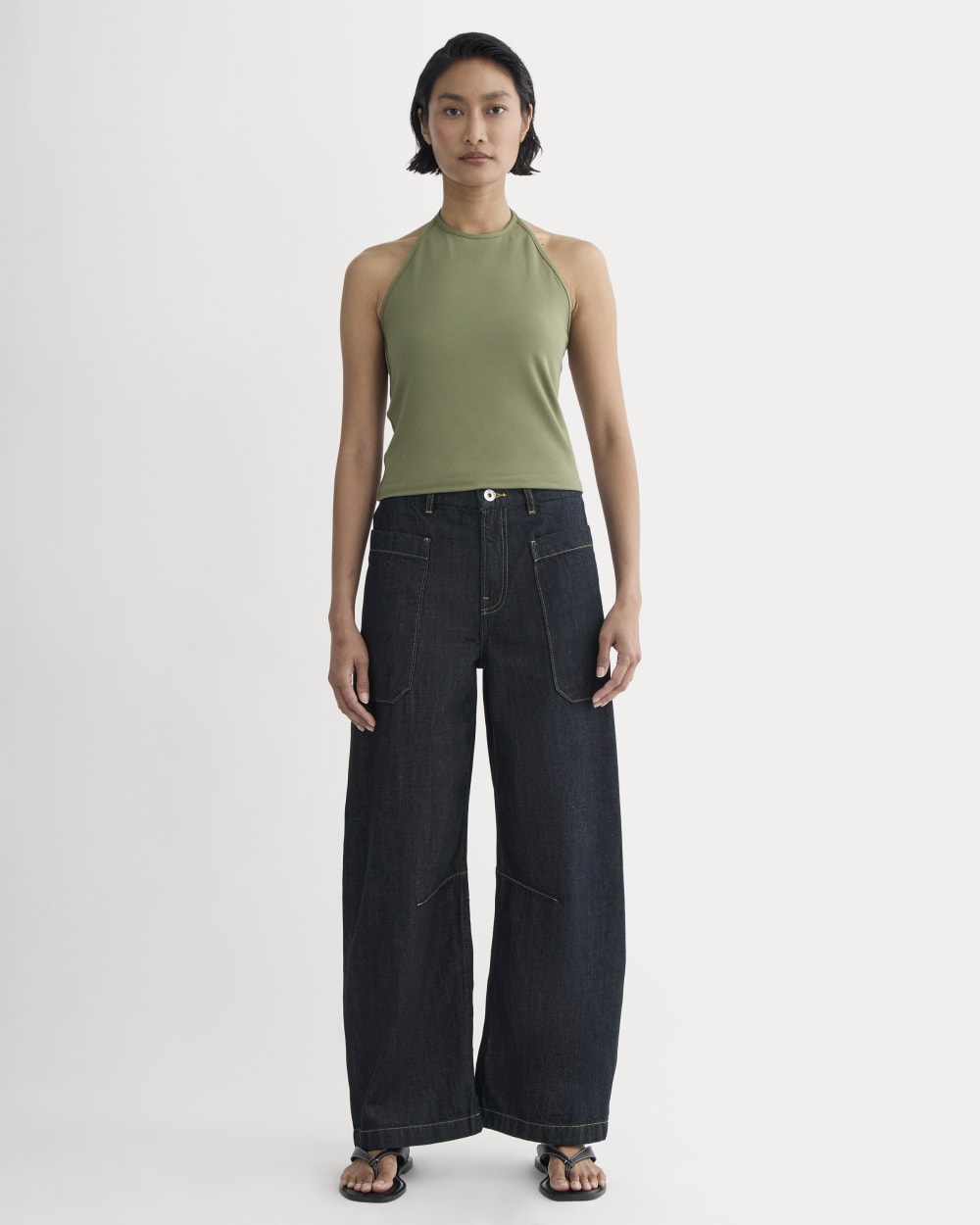 The Form Halter Top | Lichen Green