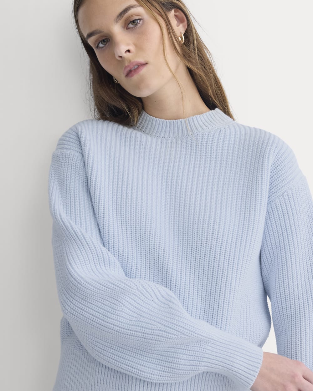 Cropped Ribbed Crew in Everyday Cotton | Skywriting