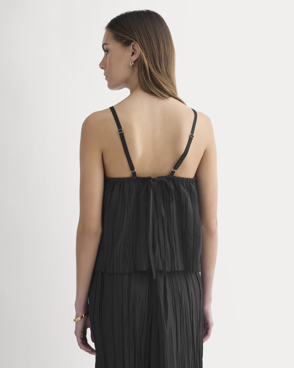 Crinkle Trapeze Tank | Black
